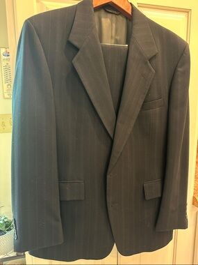 Men's Pinstripe Black Blazer